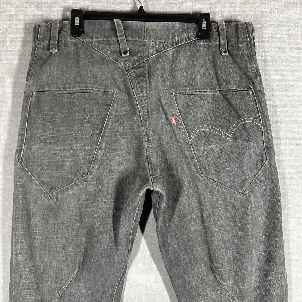 Levi’s – Rare Hybrid Tech Style, Limited Edition Grey Denim Jeans 36x34 *UNIQUE*